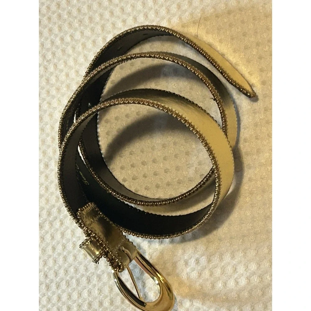Two Blondes - Women's - Gold Colored Belt Genuine Soft Leather Buckle - 1